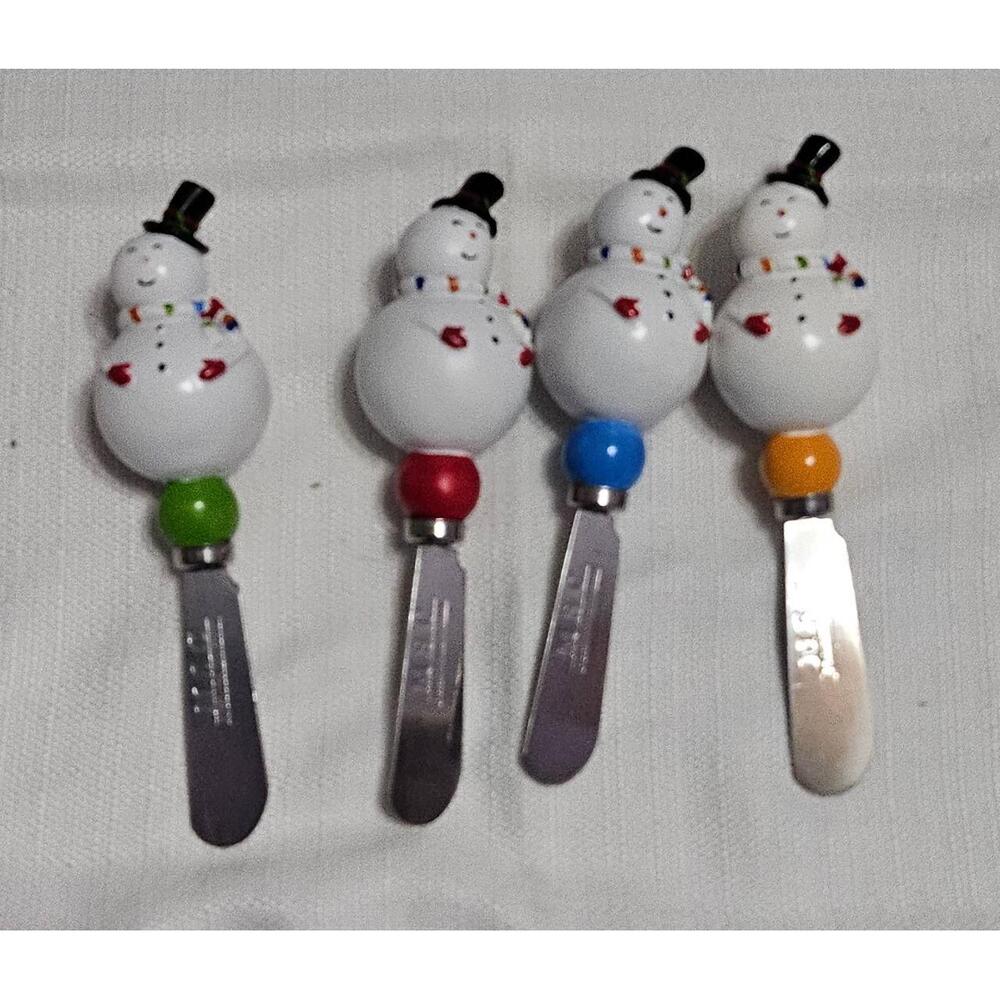 Jasco Mainstreet‎ Collection Holiday Spreaders Snowman Handles Festive Kitchen - Picture 2 of 16
